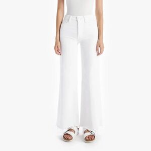 MOTHER Superior The Tomcat Roller Fray Jeans Flare Totally Innocent White 25